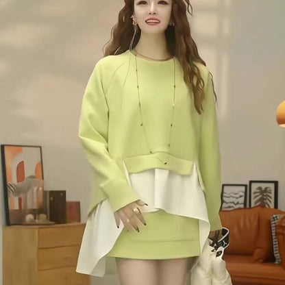 都市ファッショ デザイン オシャレ 切り替え 2色選択 セットアップE-10473