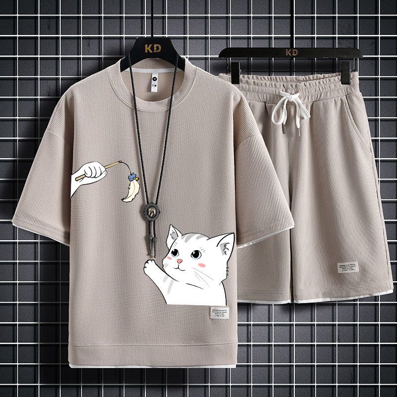 男女兼用 上質 カジュアル Tシャツ & ショーツ セットアップ U-80040