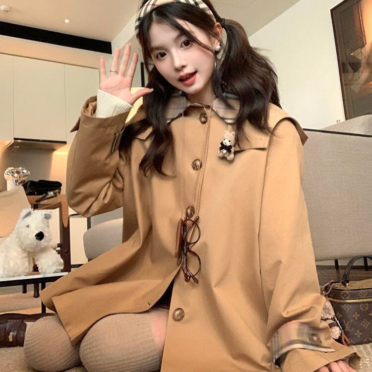 絶対欲しい おしゃれ度高め 上品 切り替え オーバーコート+スカートセットE-9518