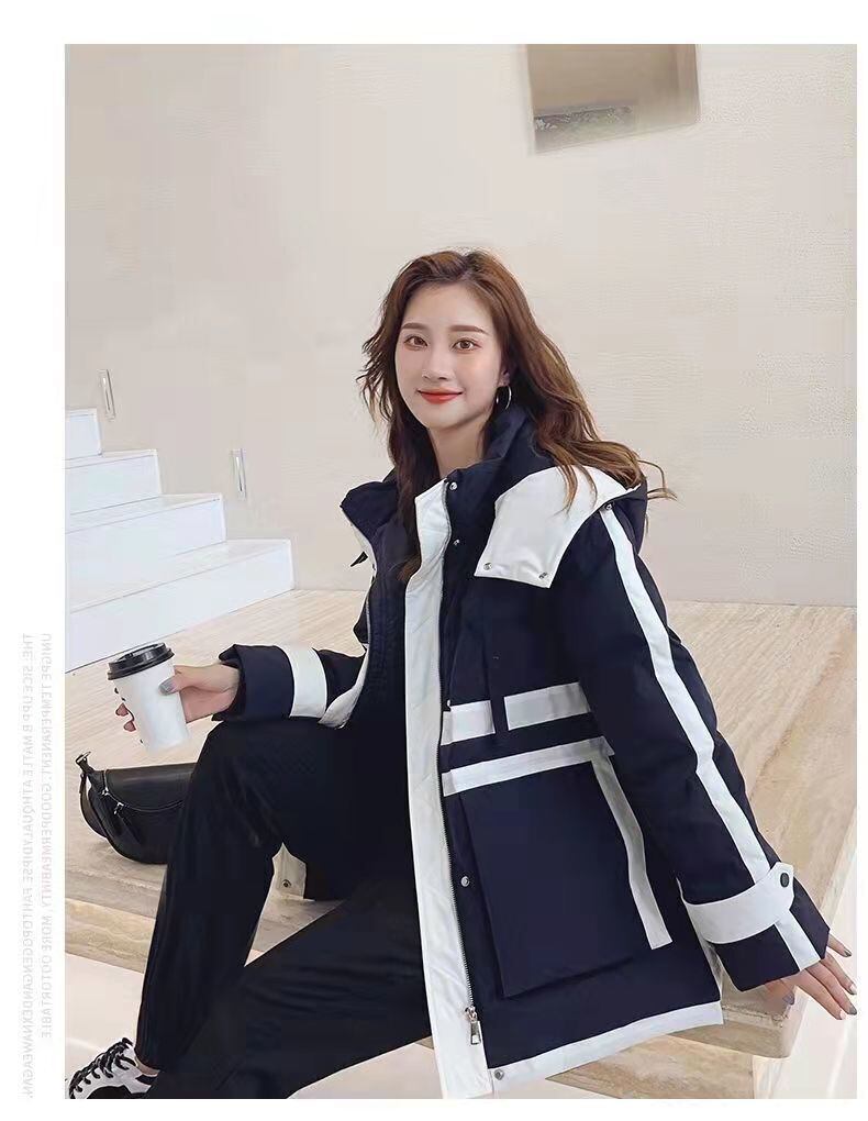 大活躍 オシャレ 都市ファッショ デザイン 気質アップ 切り替え ダウンジャケット E-9871