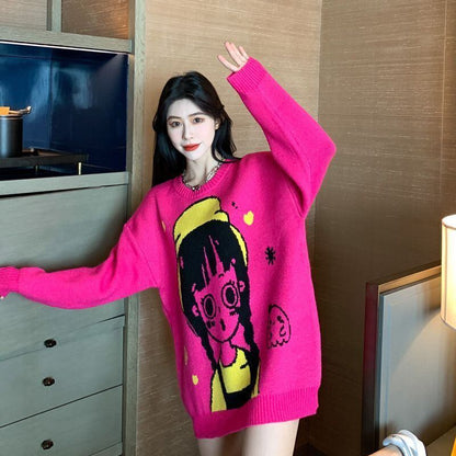 主役級の存在感！高見えデザイン  スタイルアップ ニットトップスE-9954