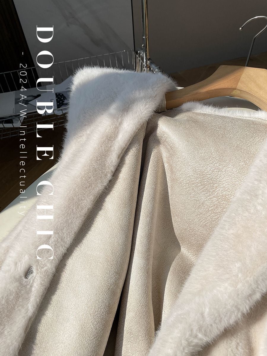 絶対欲しい 美人度アップもこもこボア厚手 5色 フェイクファーコートE-12383