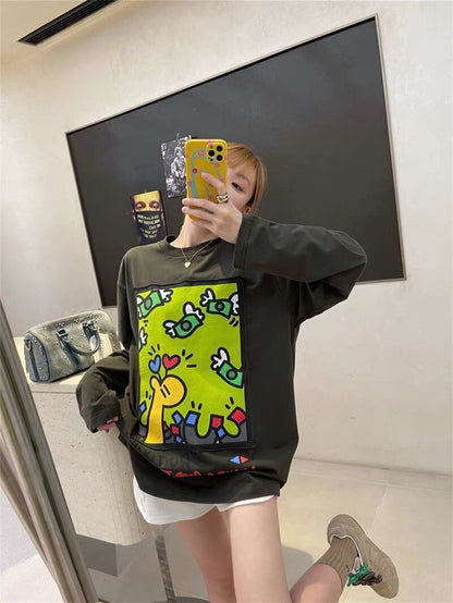 おすすめ Eweet系可愛い 美感いっぱい 2色選択 スウェットE-10406