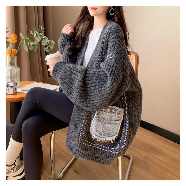 好感度UP 目を奪われる 流行新作 個性的なデザイン 2色選択 ニットトップスE-9721