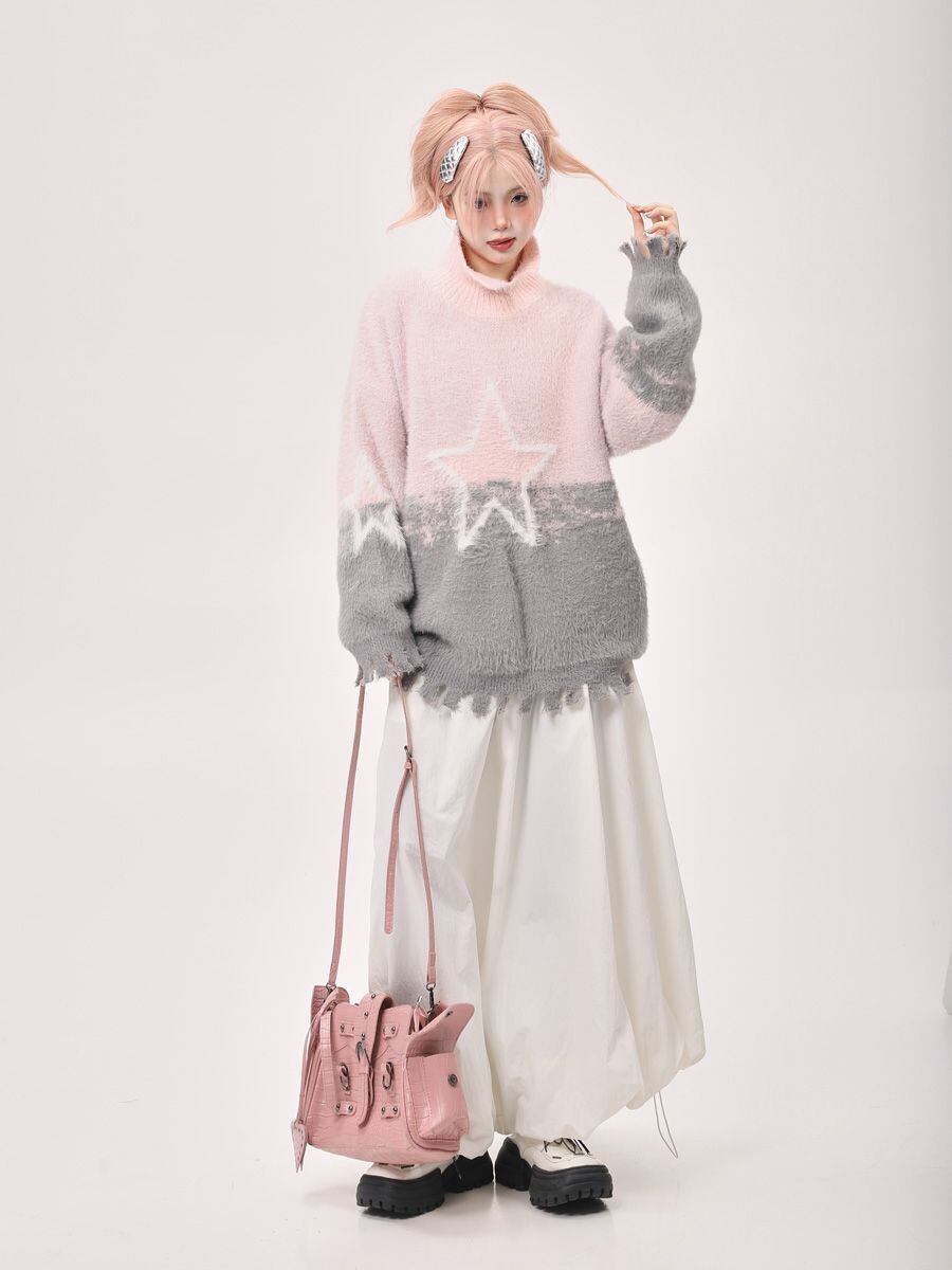 絶対欲しい 3色選択 柔らかな肌触りで着心地も楽ちん！カラーマッチング ニットトップスE-9857