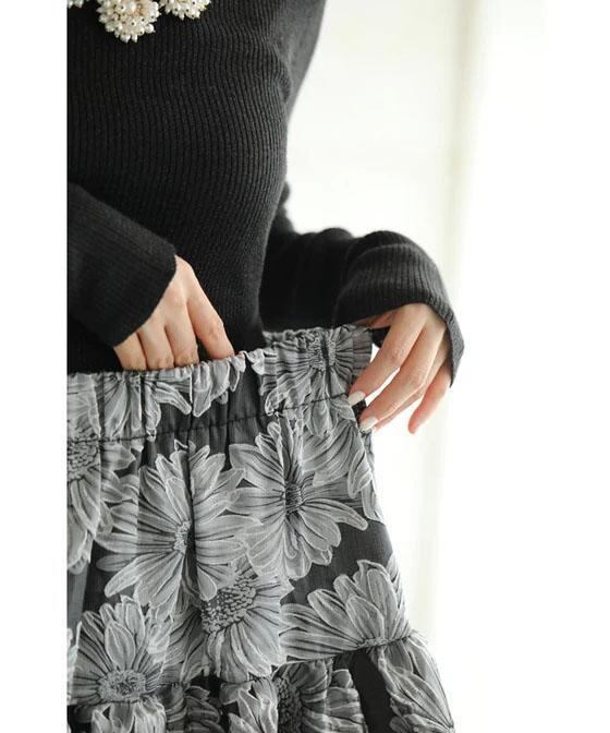 上質 デートにぴったり ハイウエスト 女性力を高める スカート ボトムスE-12220