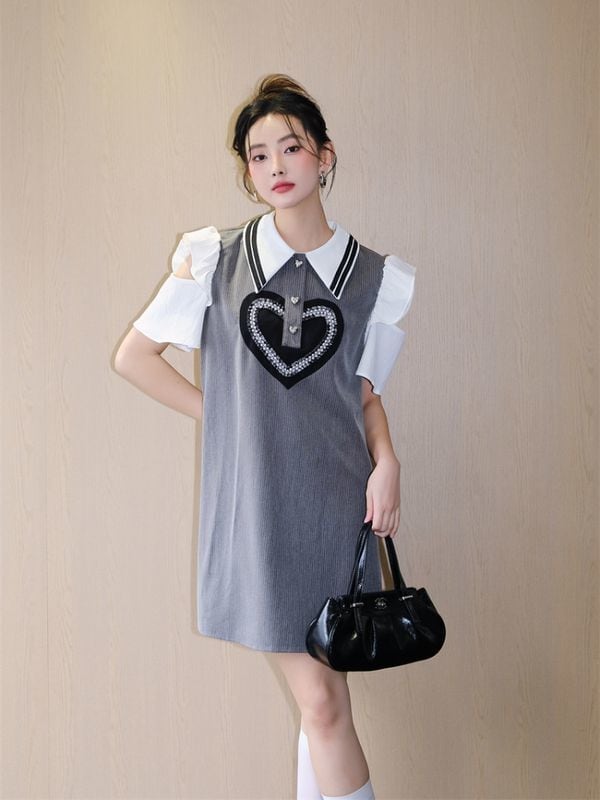 話題沸騰中 知的 美人度アップ ファッション 切り替え ワンピースE-8890