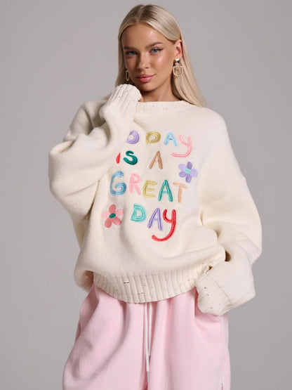 優れた品質 ファッション 知的な雰囲気と女性らしい華やかさもあり 2色選択 ニットトップスE-10694