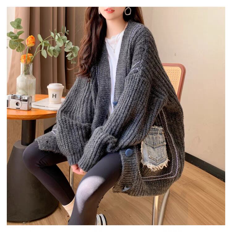 好感度UP 目を奪われる 流行新作 個性的なデザイン 2色選択 ニットトップスE-9721