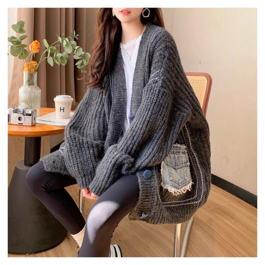 好感度UP 目を奪われる 流行新作 個性的なデザイン 2色選択 ニットトップスE-9721