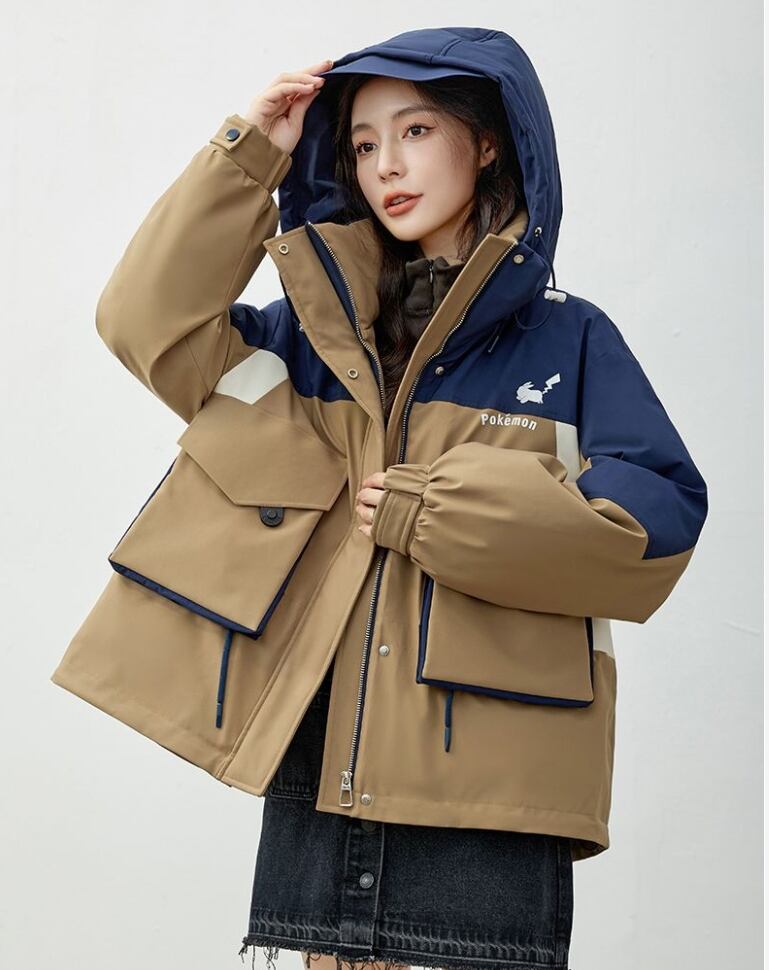 人気上昇中 高見えデザイン スタイルアップ効果抜群 切り替え 2色選択 ダウンジャケット E-9872