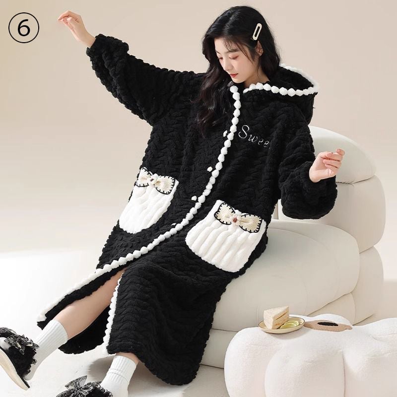 好感度UP コーラルベルベットパジャマ女性冬プラスベルベットと厚みのある スタイルアップ 6種選択 パジャマE-9692