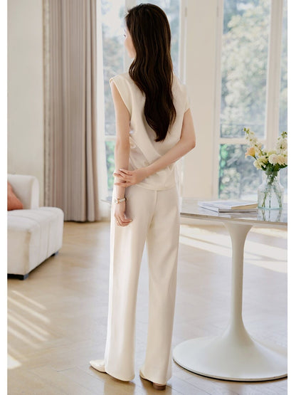 絶対欲しい カジュアル 上品 シンプル エレガント トップス＋パンツ E-8340