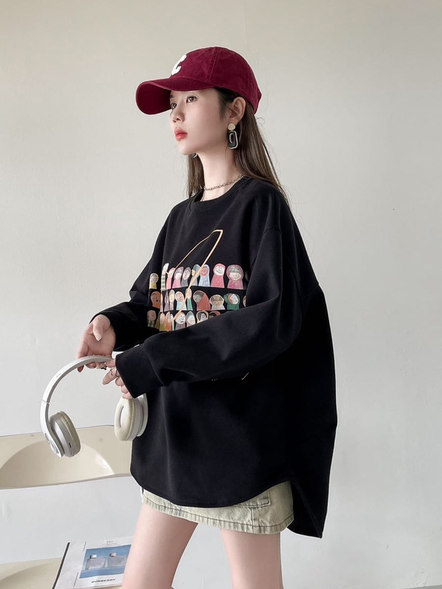 着回し力抜群 Eweet系可愛い オシャレデザイン スウェットE-10565