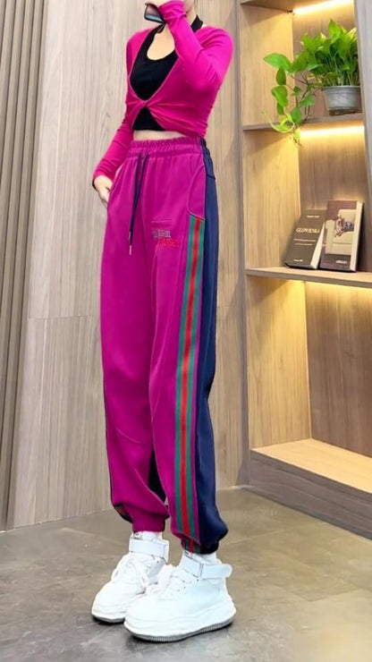 絶対欲しい 切り替え 個性的なデザイン 5色選択 スポーツスウェットパンツE-9824