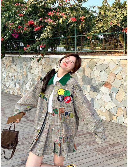 売り切れ必至 ジャージ+ カジュアル 短いスカート セットアップ E-10776