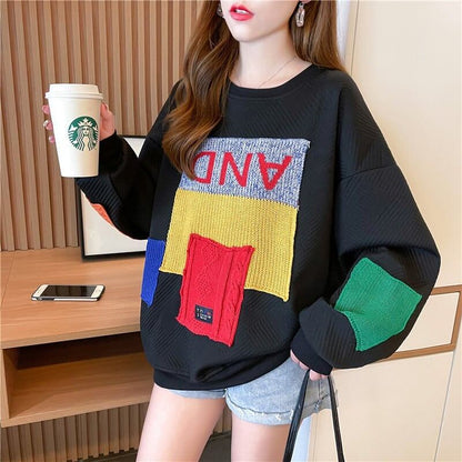 存在感たっぷり  切り替えカラーマッチング 三色スウェットE-4055