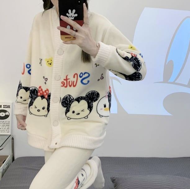 見逃し厳禁 パジャマ レディース秋冬ルームウェア トップス+パンツセットE-5730