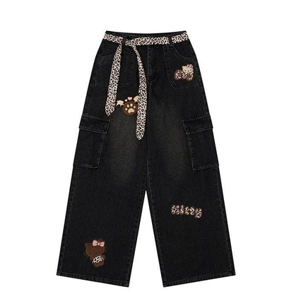 着回し力抜群 売り切れ必至 プラスベルベット 2色選択 デニム ワイドパンツE-12349