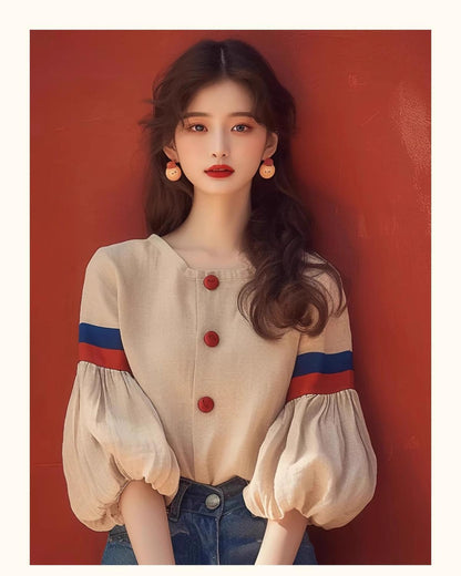 絶対欲しい 気質アップ シンプルだけど一癖あるコーデ エレガント 全2色 シャツ E-9157