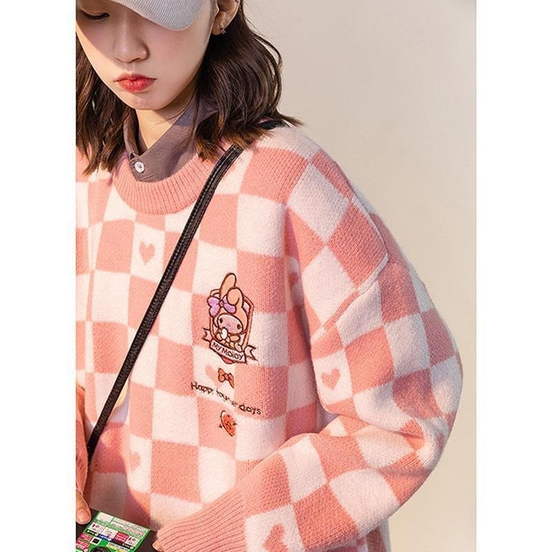 人気新作チェック柄刺?ロゴニットセータートップス全3色E-4332