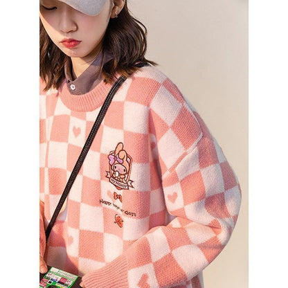 人気新作チェック柄刺?ロゴニットセータートップス全3色E-4332