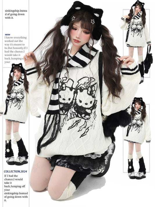 都市ファッショ デザイン オシャレ 目を奪われる 2色選択 ニットトップスE-9833