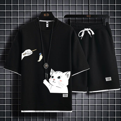 男女兼用 上質 カジュアル Tシャツ & ショーツ セットアップ U-80040