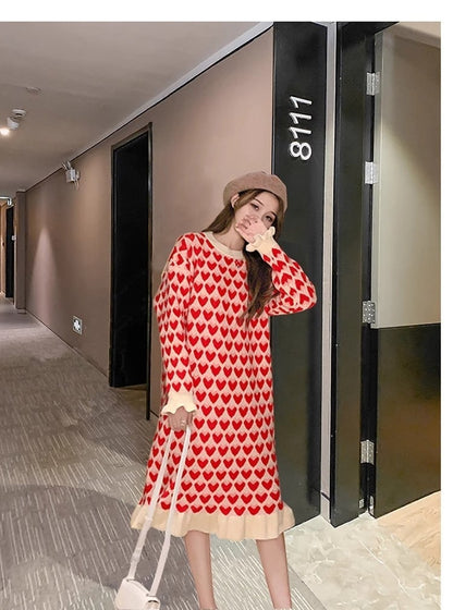 流行新作 美人度アップ 目を奪われる 2色選択可 ニットワンピース E-9509