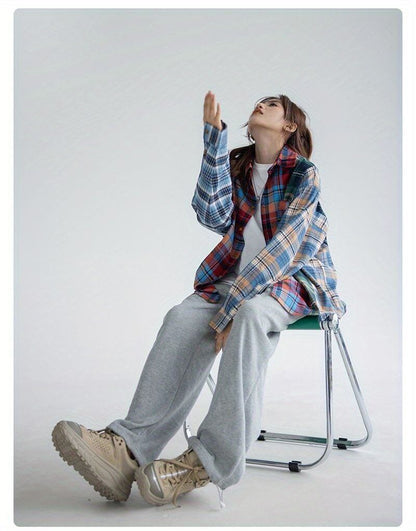 売り切れ必至 チェック柄 レトロ 上質 シャツE-8080