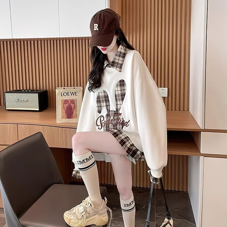 大活躍 カジュアル 大人可愛い レイヤード風 全3色 パーカーE-9592