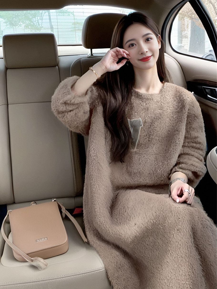 好感度UP 気質アップ 柔らかくて優しい印象 4色選択 ニットスカートE-10026