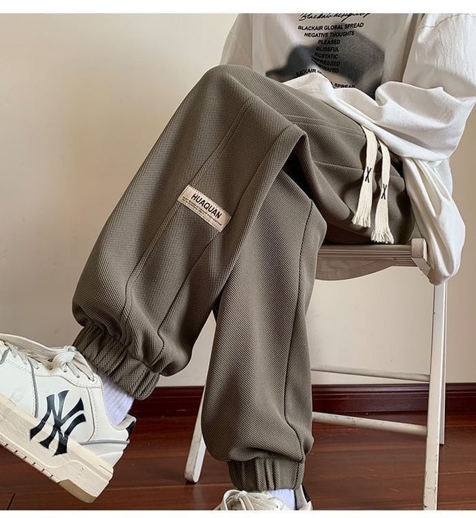 着?せロゴ裏起毛ジョガーパンツ3色あり   E-4466