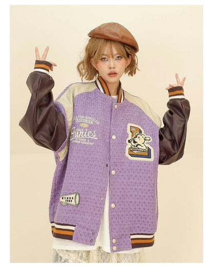 大活躍 切り替え ユニセックス スタジャン 全2色コートE-4832