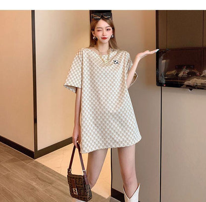 超人気 シンプル ファッション ルーズ半袖シャツE-6770