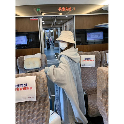 都市ファッショ デザイン オシャレ デザイン性抜群 デニム 切り替え ゆったりコートE-9804