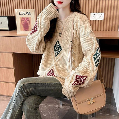 存在感抜群 おしゃれ度高め 柔らかくて優しい印象 ニットトップスE-9784