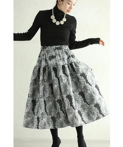 上質 デートにぴったり ハイウエスト 女性力を高める スカート ボトムスE-12220