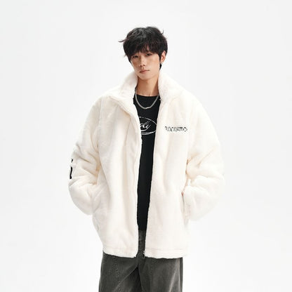 大好評 刺?ロゴ もこもこボア 3色展開 ジャケットE-12584