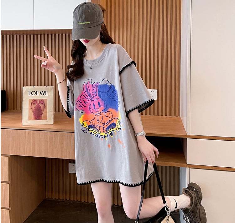 売り切れ必至  着心地抜群 ファッション プリント 半袖 Tシャツ＜ins-8336＞