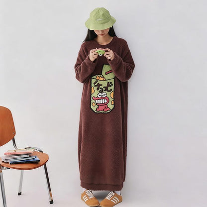 主役級 柔らかな肌触りで着心地も楽ちん！コーラルベルベットパジャマ女性冬プラスベルベットと厚みのある パジャマE-12915