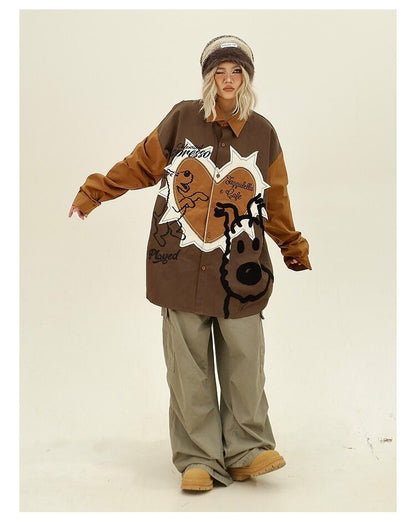 ベストセラーアイテム！ファッション感満々 切り替え アバンギャルド 2色選択 Tシャツ E-9506