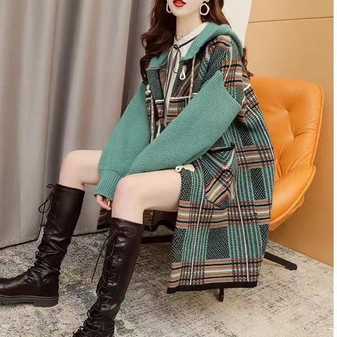 注目の新作超人気フード付きカーディガン   E-1457