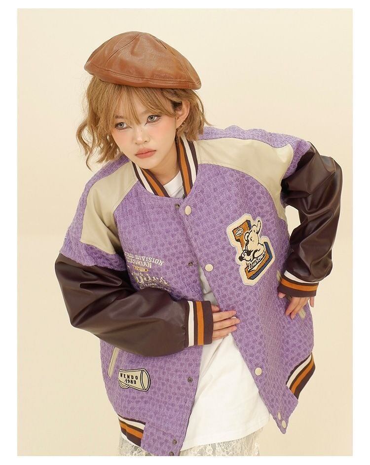 大活躍 切り替え ユニセックス スタジャン 全2色コートE-4832