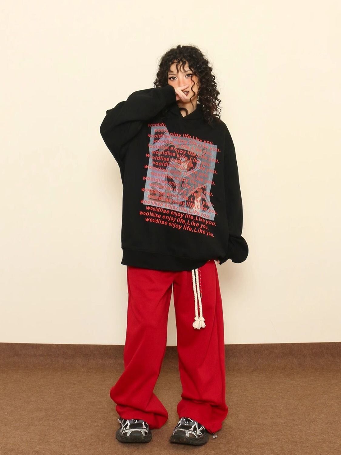 【裹起毛】今季も大流行 3色 プラスベルベット スウェット E-10263