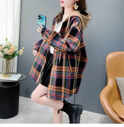 売り切れ必至 カジュアル スタイルアップ効果抜群 チェック柄 2色選択 シャツ E-9711