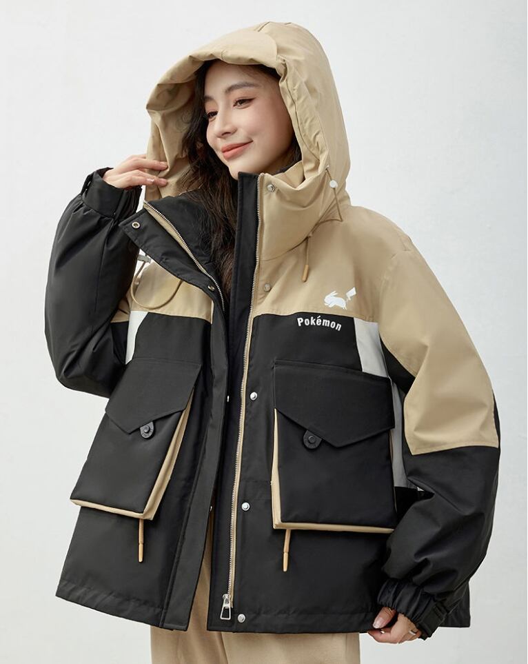 人気上昇中 高見えデザイン スタイルアップ効果抜群 切り替え 2色選択 ダウンジャケット E-9872