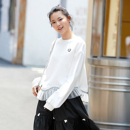 話題沸騰中 おしゃれ度高め 美人度アップ 切り替え 不規則 イレギュラー トップスE-9472
