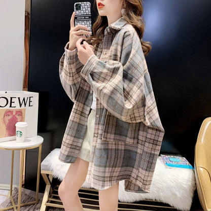 超人気 オシャレ 都市ファッショ デザイン 定番シンプル チェック柄 シャツ E-9646