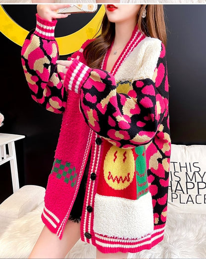 早い者勝ちスマイルマーク   ニットカーディガン三色ありE-4059